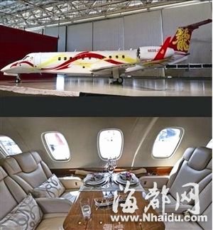成龙价值两亿私人飞机曝光 机翼刺"龙"字