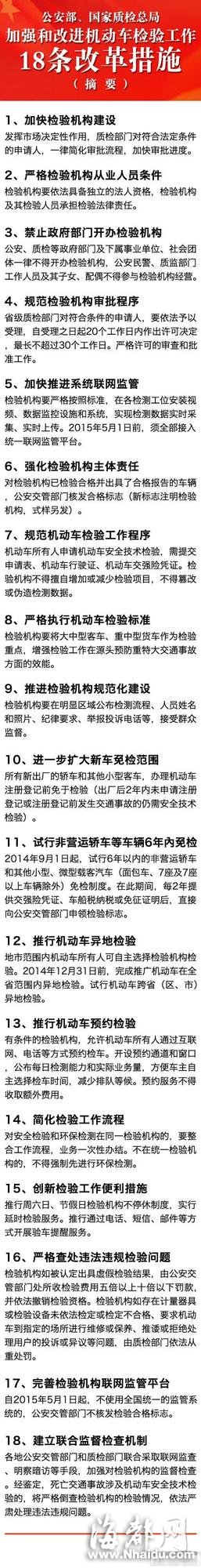 车检改革新政：9月1日起6年内私家车免检