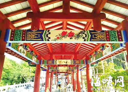 九踩斗拱、和玺彩画  福州新南公园十足皇家范