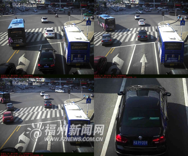 福州警方曝光150辆违反交通信号灯通行被抓拍车辆
