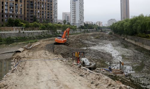 琴亭湖清淤腐臭味浓重扑鼻 湖面漂垃圾和死鱼