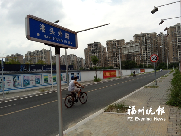 福州港头外路已建成大半年 210个树坑只栽一棵树