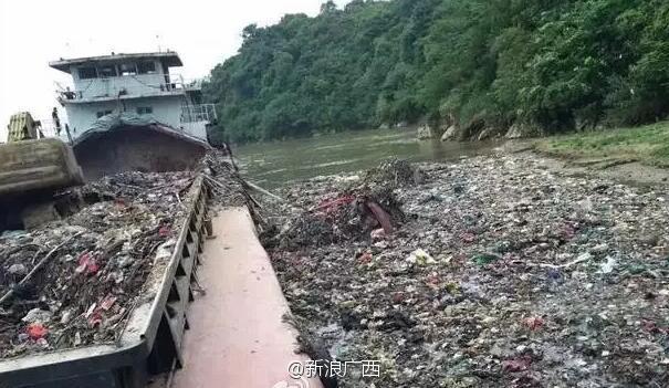 广东东莞400吨垃圾用船运广西水源地倾倒 5人被控制