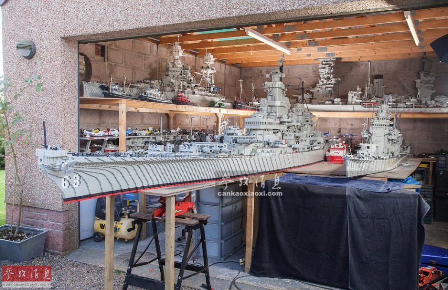 太强！美国军迷用百万积木拼7米战列舰(图)