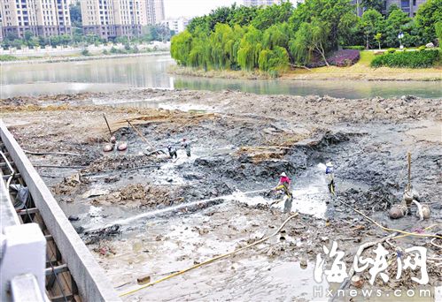 福州琴亭湖清淤试用干化新工艺 未来将推广
