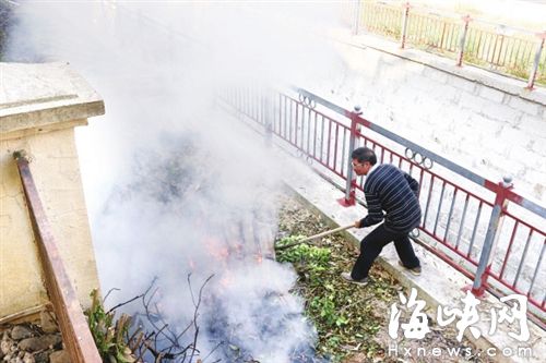 别墅业主烧垃圾自称清杂草 记者赶到制止