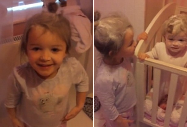 英国3岁女童在卧室玩爽肤粉 恶搞16月大妹妹 
