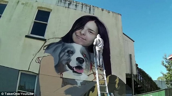 新西兰涂鸦师街头创作 技艺极其逼真令人惊叹