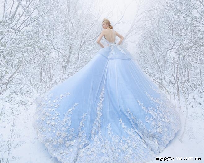 冰雪女王嫁到! 36件绝美时尚冰雪童话公主婚纱