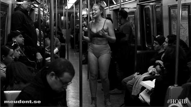 英国模特现身纽约地铁 脱衣演讲鼓励人们欣赏自己