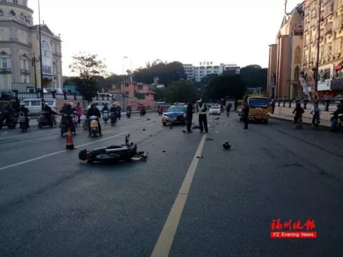 突发！福州中洲岛路段 一男子骑电动车与的士相撞当场身亡