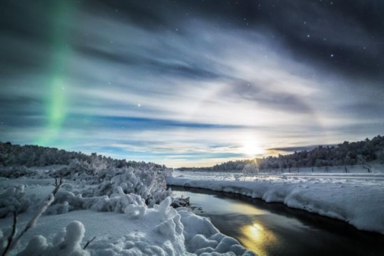 雪地、冰天、北极光 芬兰圣诞老人家乡美若童话