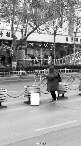 华商报宝鸡讯（记者 张宝龙）横穿马路时嫌隔离栏挡路，女子竟然徒手掰掉隔离栏，这是发生在宝鸡经二路的一幕不文明行为。