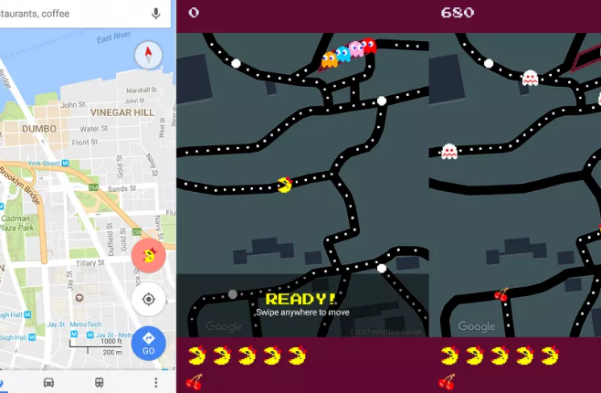 Google地图在愚人节变成了Pac-Man女士