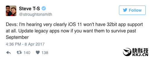 iOS 11封杀32位应用 苹果要逼你换iPhone 8