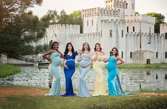 惊艳！美国五位幸福准妈妈身着公主装拍城堡写真