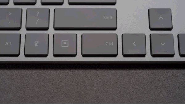 微软新款键盘内置隐藏的指纹传感器