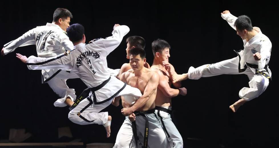 朝鲜跆拳道团在首尔举行表演 韩媒惊呼:内功了得