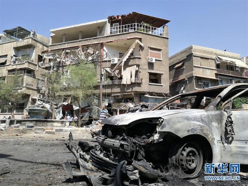 叙利亚大马士革发生汽车炸弹袭击现场图曝光 目前已致8死20伤