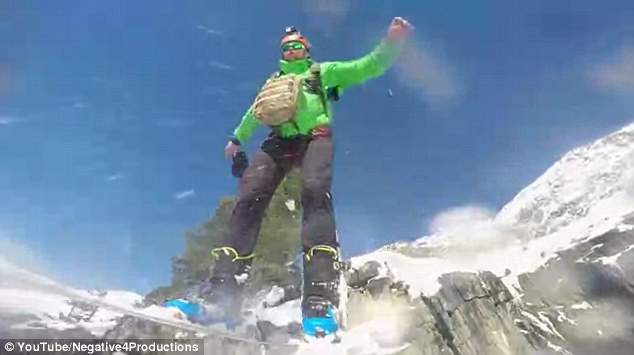 厲害了！極限運動員挑戰滑雪跳傘 穿越巨大冰川