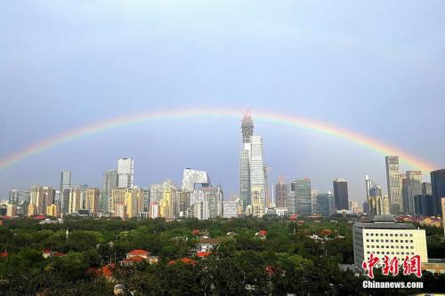 北京昨日现双彩虹图片曝光 北京天气预报：未来三天多雷雨
