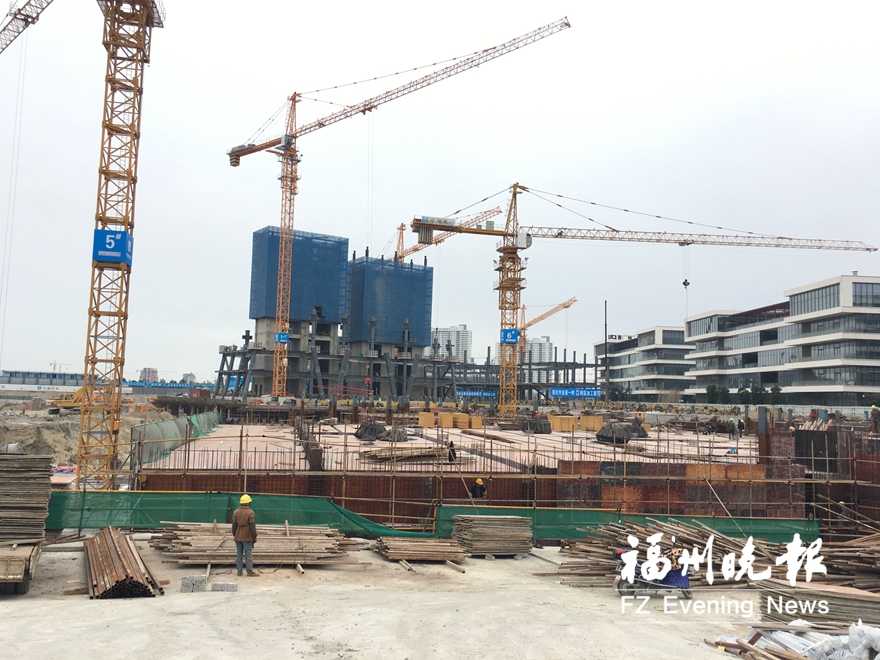 滨海新城VR小镇二三期春节前7栋主体结构封顶