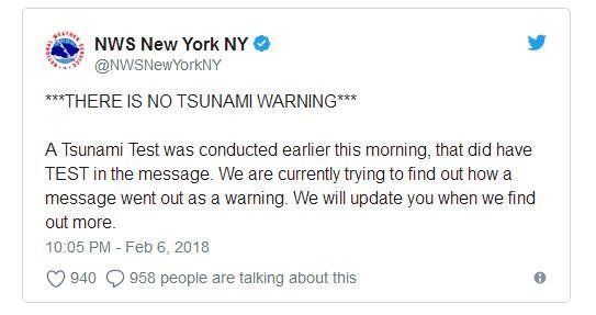 美国民众收到海啸预警 结果又是乌龙警报！