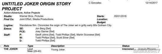 DC小丑起源电影或5月开拍 《禁闭岛》导演马丁·斯科塞斯监制