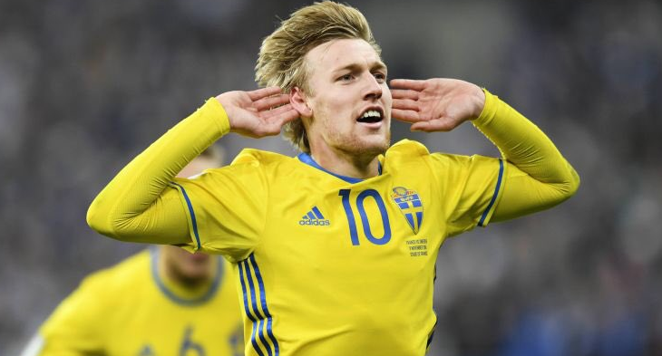 瑞典国家队公布世界杯23人大名单:10号万金油