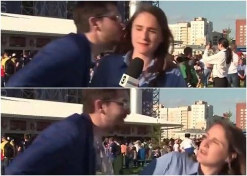 世界杯巴西女记者遭强吻：我在巴西从没经历这种事 但在这发生了2次