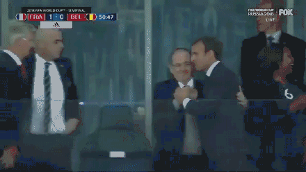 法国比利时元首握手是在什么时候 世界杯法国1：0比利时晋级决赛