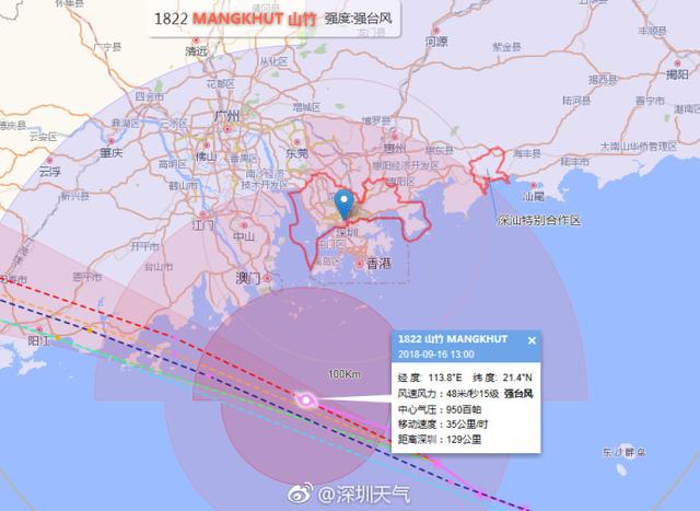 最新消息！深圳已位于强台风“山竹”十级风圈内