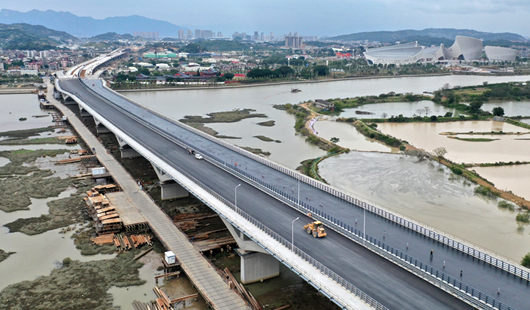 马尾大桥主线主体结构完成 6.38公里全线贯通
