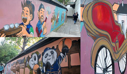 涂鸦壁画成为福州老街区一道新风景