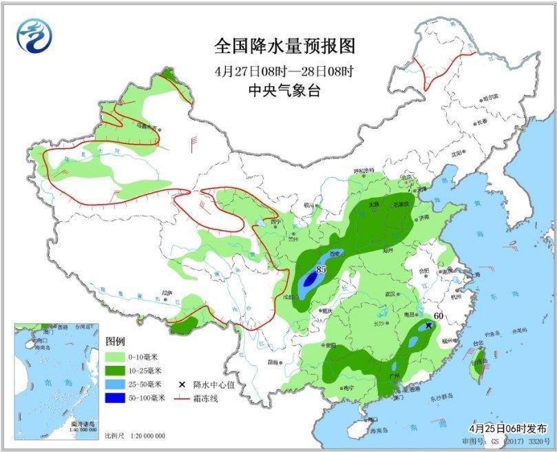 江南华南等地有强降雨和强对流 冷空气影响长江以北地区