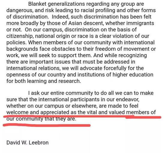 美国多所大学发声：呼吁学术自由 反对族裔标签