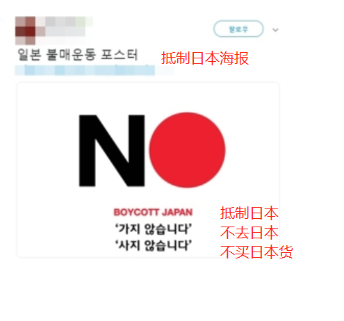 韩国网友制作的“抵制日货”海报