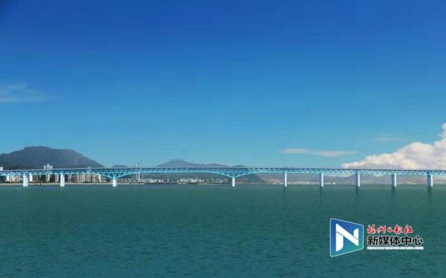 福州道庆洲大桥跨江主桥钢桁梁首件吊装成功          