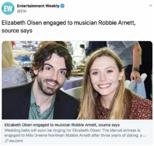 伊丽莎白奥尔森订婚，伊丽莎白奥尔森老公是谁个人资料照片