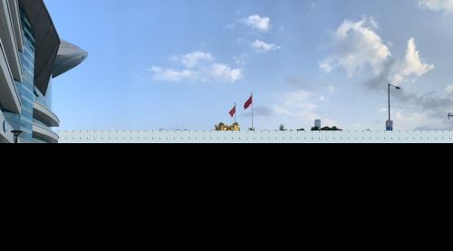 与国旗和金紫荆同框 百名香港青年共祝国庆