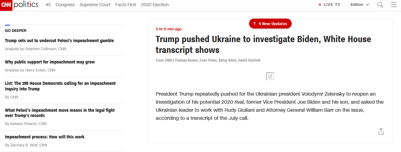 白宫通话录音证实了什么？ 特朗普要求乌克兰调查拜登怎么回事