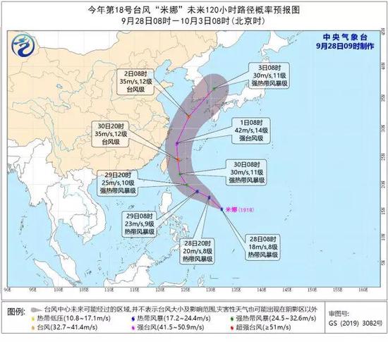 台风米娜最新消息，第18号台风米娜实时路径图登陆地点风力几级预测