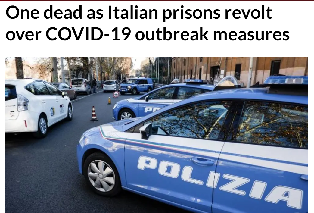意大利监狱暴动怎么回事 多所监狱发生暴动 致1名囚犯死亡