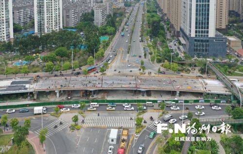 福州鹤林高架桥改造实现全桥合龙