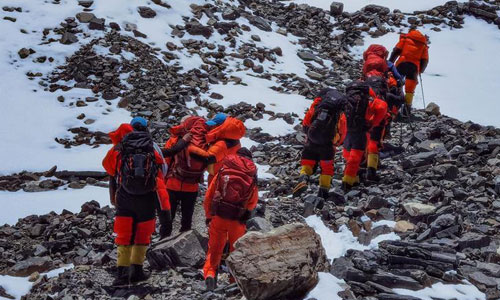 2020珠峰高程测量登山队冲顶组再出发